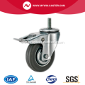 6 Inch Threaded Stem Swivel Gray Rubber Iron Core With Bracket Caster Wheel